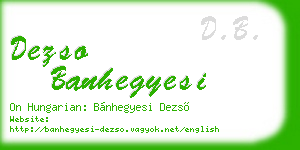 dezso banhegyesi business card