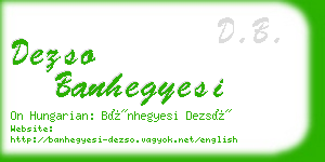 dezso banhegyesi business card